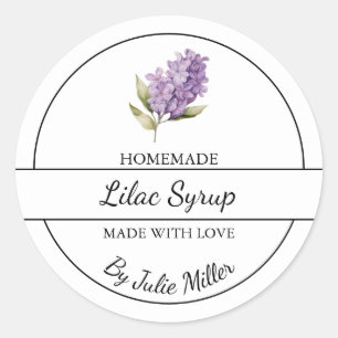 Etiqueta simple de jarabe de lilac casero