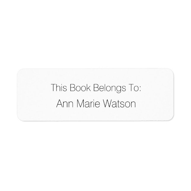 Etiqueta simple de la placa blanca negra (Frente)