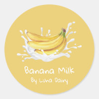 Etiqueta Simple de Leche de Plátano Mona