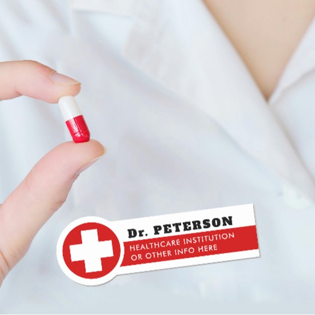 Etiqueta simple de nombre de enfermera de medicina (Subido por el creador)