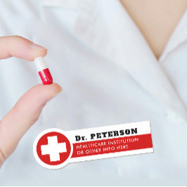 Etiqueta simple de nombre de enfermera de medicina