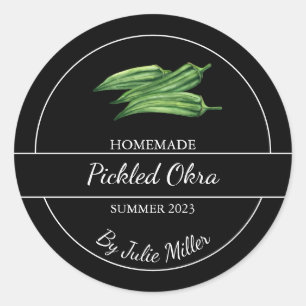 Etiqueta simple de Okra con rosca casera negra