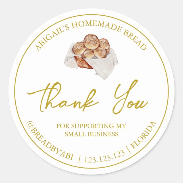 Etiqueta simple de pan casero (Anverso)