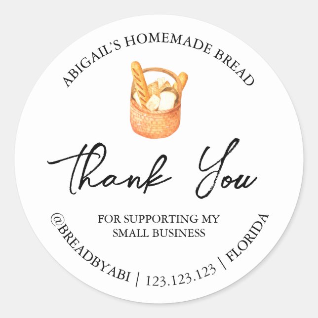 Etiqueta simple de pan casero (Anverso)