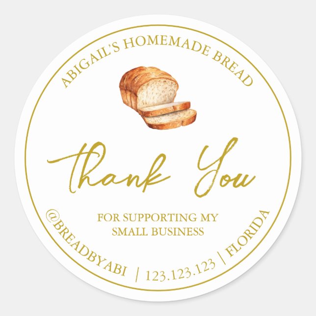 Etiqueta simple de pan casero (Anverso)