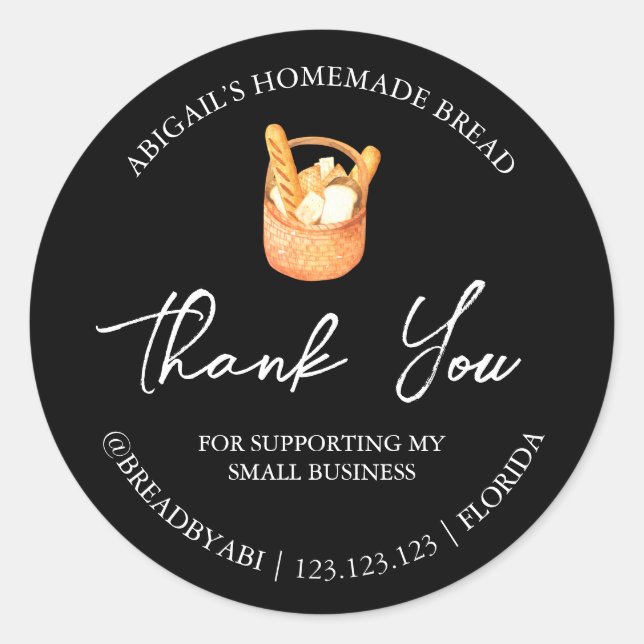 Etiqueta simple de pan casero (Anverso)