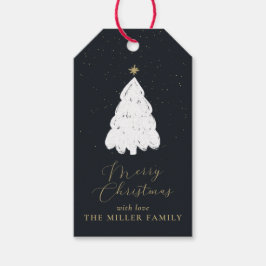 Etiqueta simple de regalo de árbol de Navidad mari