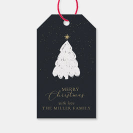 Etiqueta simple de regalo de árbol de Navidad mari