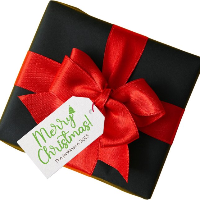Etiqueta simple de regalo de navidad verde (Subido por el creador)