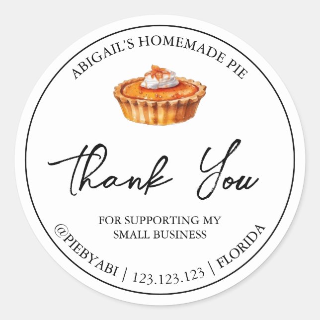 Etiqueta simple de tarta de cerdo casera (Anverso)