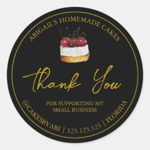 Etiqueta simple de tarta de postre casera