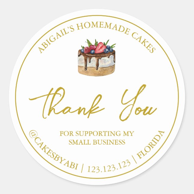 Etiqueta simple de tarta de postre casera (Anverso)