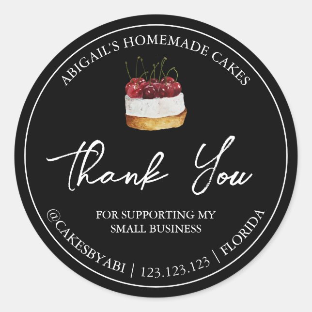 Etiqueta simple de tarta de postre casera (Anverso)