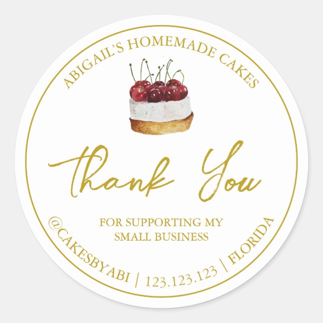 Etiqueta simple de tarta de postre casera (Anverso)