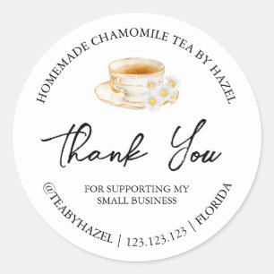 Etiqueta simple de té de Chamomile casero gracias
