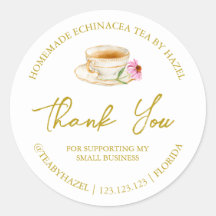 Etiqueta simple de té de Echinacea casera