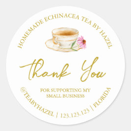 Etiqueta simple de té de Echinacea casera