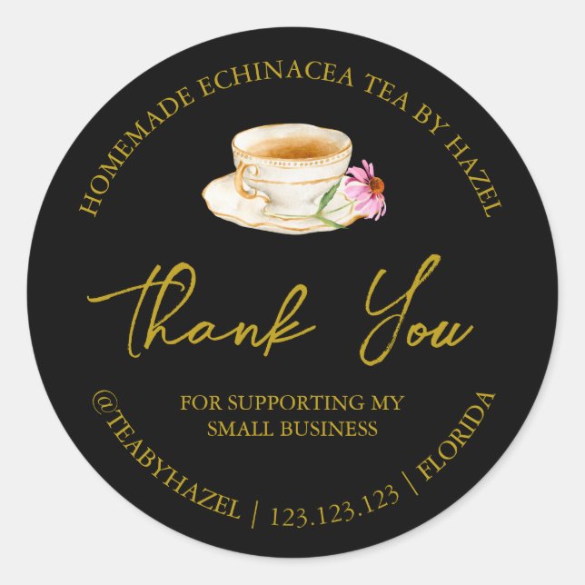 Etiqueta simple de té de Echinacea casera (Anverso)