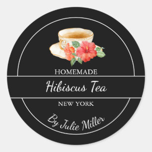 Etiqueta simple de té de Hibiscus casero