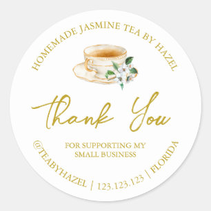 Etiqueta simple de té jazmín casero gracias