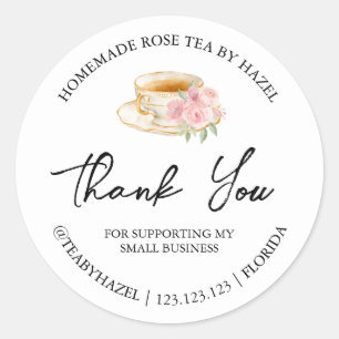Etiqueta simple de té Rosa casero gracias