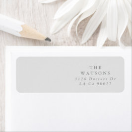 Etiqueta Simple dirección de Boda Gris Moderno y Simple