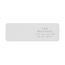 Etiqueta Simple dirección de Boda Gris Moderno y Simple