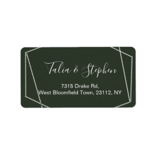 Etiqueta Simple Elegant Green Wedding RSVP Return Address