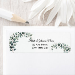 Etiqueta Simple Eucalyptus Wedding Return Address