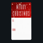Etiqueta Simple FERRY CHRISTMAS Red A<br><div class="desc">Navidades de vacaciones a DESDE etiquetas de regalo con un diseño simple, moderno, rojo y blanco con un saludo editable (se muestra con MERRY NAVIDAD). ASISTENCIA: Para obtener ayuda con la modificación o personalización del diseño, el redimensionamiento, la transferencia del diseño a otro producto o si desea coordinar elementos, póngase...</div>