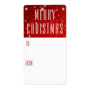 Etiqueta Simple FERRY CHRISTMAS Red A