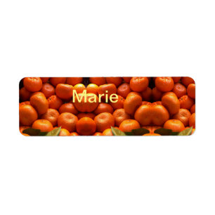 Etiqueta Simple fruta naranja añadir nombre mínimo personal