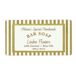 Etiqueta Simple Gold Framed Cream Soap Wrap Label