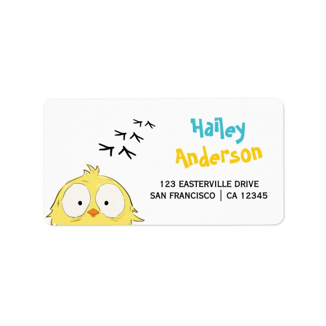 Etiqueta Simple Gracioso Divertido Crazy Chicken Label (Frente)