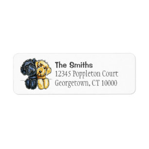 Etiqueta Simple limpio amarillo negro de Labradoodles