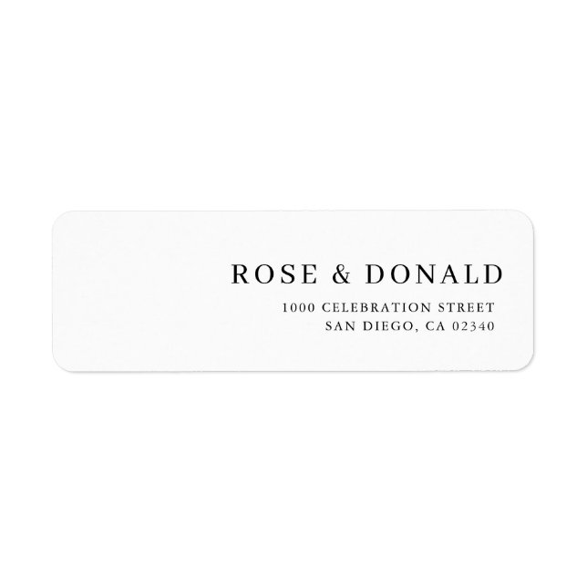 Etiqueta Simple minimal custom wedding address label (Frente)