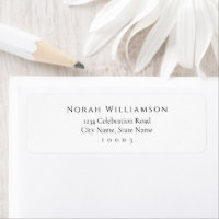 Simple Minimal Elegant Custom Name Return Address