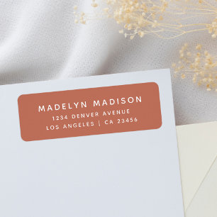 Etiqueta Simple Minimalista Terracota Elegante Dirección de