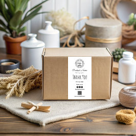 Etiqueta Simple Moderno Negro Y Blanco Gracias Envío