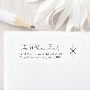 Etiqueta Simple Snowflake Elegant Family Return Address