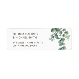 Etiqueta Simple Watercolor Eucalyptus Leaves |  Wedding