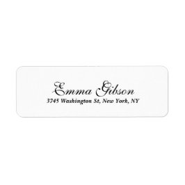 Etiqueta Simple White Classical Profesional Elegante Script