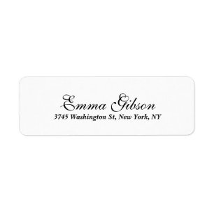 Etiqueta Simple White Classical Profesional Elegante Script