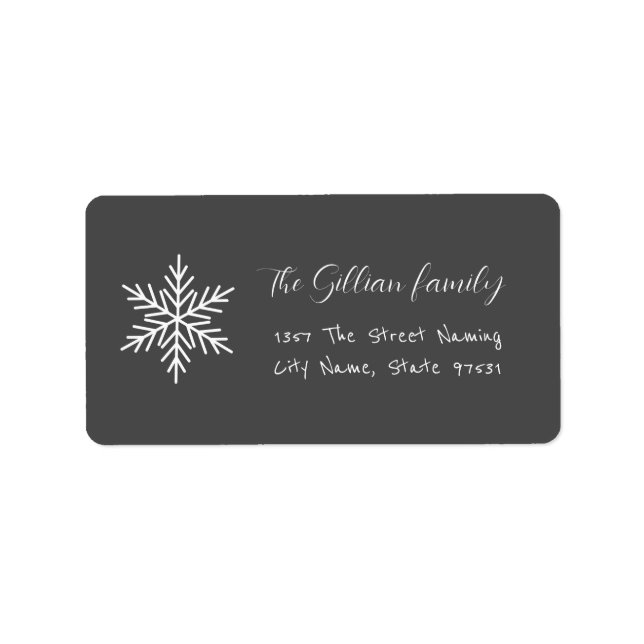 Etiqueta simple winter holiday design gray   (Frente)