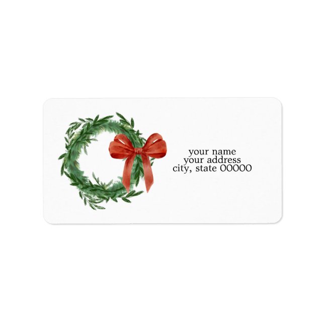 Etiqueta Simple Wreath Address Labels (Frente)