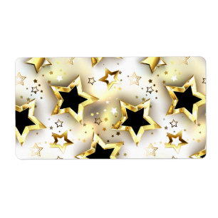 Etiqueta Sin inconvenientes de luz con estrellas de oro
