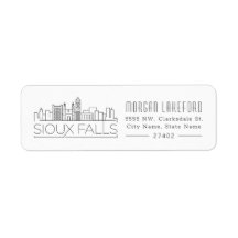 Sioux Falls, S. Dakota Estilized Skyline |