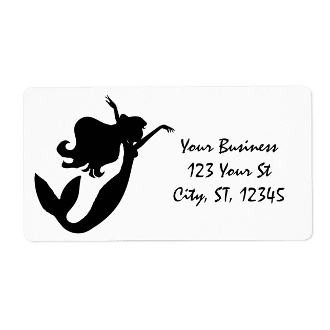 Etiqueta Sirena a bordo de Thunder_Cove en blanco y negro (Frente)