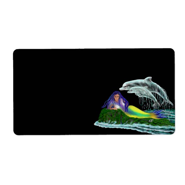 Etiqueta Sirena con delfines (Frente)