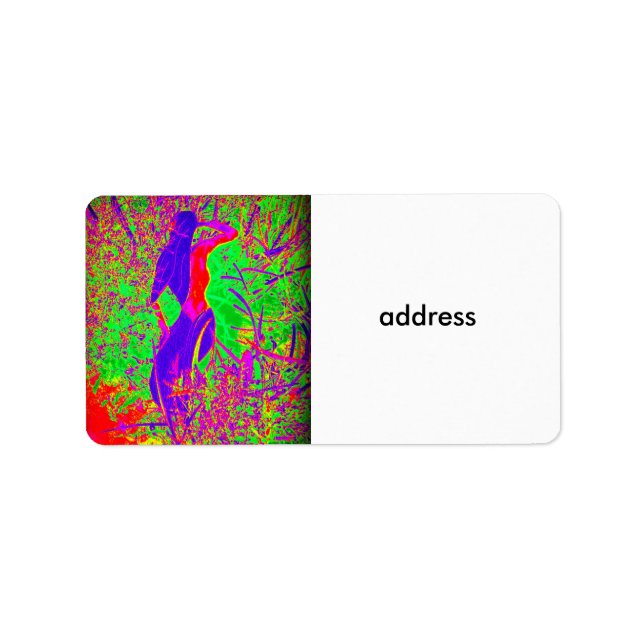 Etiqueta sirena hippie retro groovni (Frente)